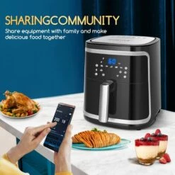 Friggitrice Ad Aria Intelligente Smart 1900W 7L Schermo LED 7 Funzioni Cuoce 11 Friggitrice Ad Aria Intelligente Smart 1900W 7L Schermo LED 7 Funzioni Cuoce -Rowentus Negozio 97307623 5