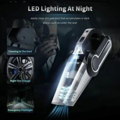 Aspirapolvere Portatile 4 In 1, Aspirapolvere Portatile Per Auto Da 120 W Con Luce A LED, Doppio Uso Umido/secco, Gonfiatore Pneumatici Multifunzionale, Manometro Pressione Pneumatici -Rowentus Negozio 97875820 5