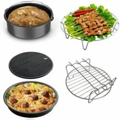 Accessori Per Friggitrice Ad Aria Da 6 '' 8 Pezzi, Kit Di Accessori Per Friggitrice Ad Aria Calda Universale Per E Tutte Le Friggitrici Ad Aria MaASDues (2.3-3.2L), Kueatily -Rowentus Negozio 98386094 3
