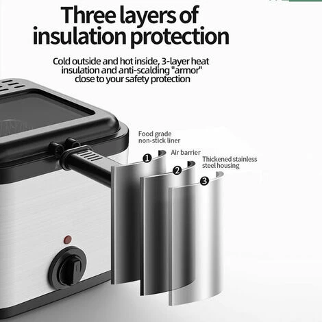 Friggitrice Elettrica Domestica 220V / 1000W Riscaldatore Automatico Incorporato In Acciaio Inossidabile Da 2,5 Litri You Tiao Macchina Per Patatine Fritte 4 Friggitrice Elettrica Domestica 220V / 1000W Riscaldatore Automatico Incorporato In Acciaio Inossidabile Da 2,5 Litri You Tiao Macchina Per Patatine Fritte - immagine 2