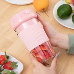 Spremiagrumi Portatile Spremiagrumi Elettrico Frutta Ricarica Wireless USB Mini Piccola Tazza Di Succo Per Studenti A Casa ， Rosa -Rowentus Negozio 98718818 5