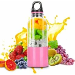 Mini Frullatore Portatile, Spremiagrumi Elettrico Per Uso Domestico Da 500 Ml, Strumento Per La Produzione Di Succhi Di Frutta E Verdura, Frullatore Automatico Ricaricabile Tramite USB, Frullatore Per -Rowentus Negozio 98719256 3
