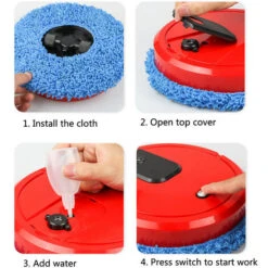 Robot Pulitore 3 In 1 Lavaggio A Umido E A Secco Umidificazione Pulizia Automatica Carica USB (nero) -Rowentus Negozio 98790959 3