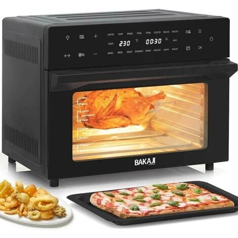 Forno Friggitrice Ad Aria Calda 30Lt Digitale 1800W Frigge Cuoce Senza Olio Nero 7 Forno Friggitrice Ad Aria Calda 30Lt Digitale 1800W Frigge Cuoce Senza Olio Nero - immagine 5
