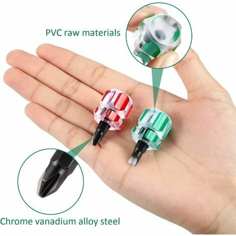 Kit Mini Cacciavite Corto Per Macchina Da Cucire Include Cacciavite A Testa Piatta/Intaglio E Cacciavite Phillips Per Riparazione Fai-da-Te, 2 Pezzi , 4 Kit Mini Cacciavite Corto Per Macchina Da Cucire Include Cacciavite A Testa Piatta/Intaglio E Cacciavite Phillips Per Riparazione Fai-da-Te, 2 Pezzi , - immagine 2