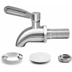 Rubinetto Per Botte, Distributore Di Bevande, Rubinetto Per Botte Di Birra, Rubinetto Per Vino - Acciaio Inossidabile E Dimensioni 16 Mm ， -Rowentus Negozio 99856818 3