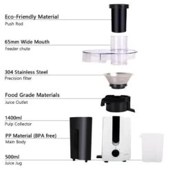 Centrifuga E Estrattore Di Succo 400W Bianco 500 Ml GRAPE 300101JDA -Rowentus Negozio 99999588 4